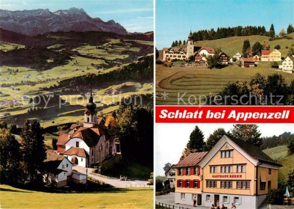 Schlatt Appenzell IR Kirche Panorama Gasthaus Bären