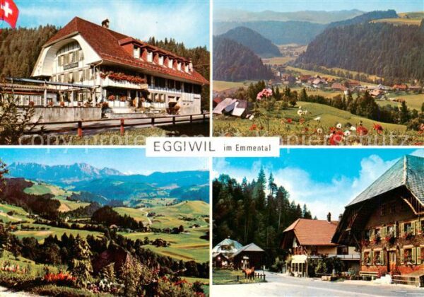 Eggiwil BE Gasthof zum Bären Panorama Strassenpart