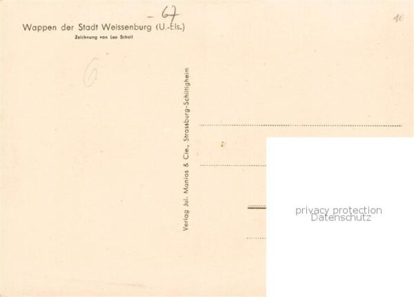 Weissenburg Wissembourg 67 Alsace Wappen der Stadt – Bild 2