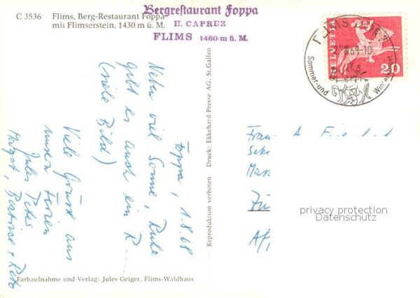 Flims GR Berg Restaurant Foppa mit Flimserstein – Bild 2