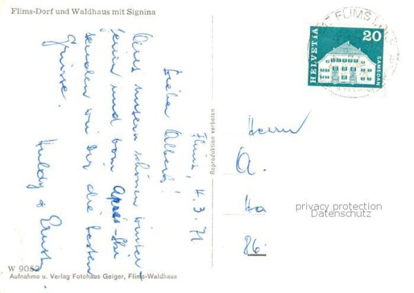 Flims Dorf und Waldhaus mit Signina – Bild 2