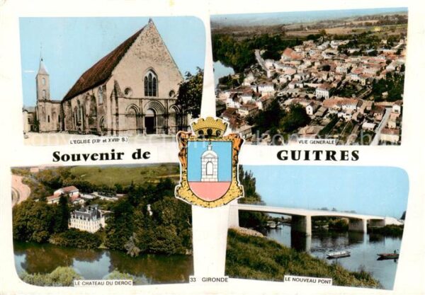 Guitres Eglise Vue generale aerienne Le Chateau