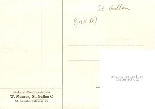 St Gallen SG Wurstweggen Künstlerkarte – Bild 2