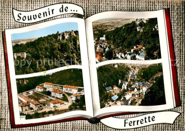 Ferrette Haut-Rhin Teilansichten Landschaft Felsen Burgrui