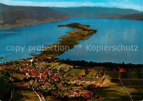Erlach Bielersee BE St Petersinsel Fliegeraufnahme