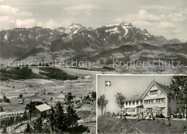 Gais AR Gasthaus Gäbris mit Blick zur Säntisket