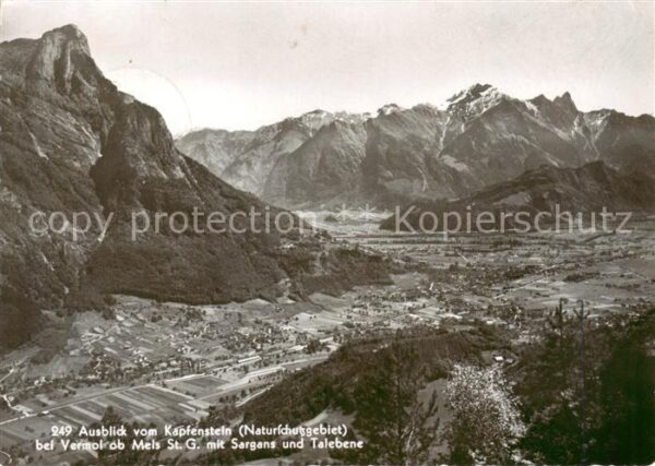 Vermol Blick vom Kapfenstein auf Mels mit Sarg