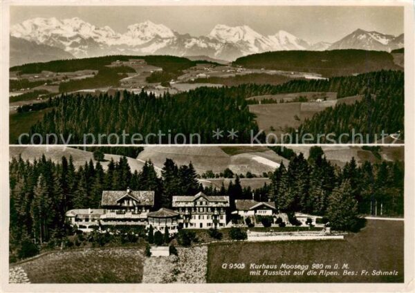 Moosegg 980m Emmental BE Panorama Kurhaus Moosegg mit Alpenblick