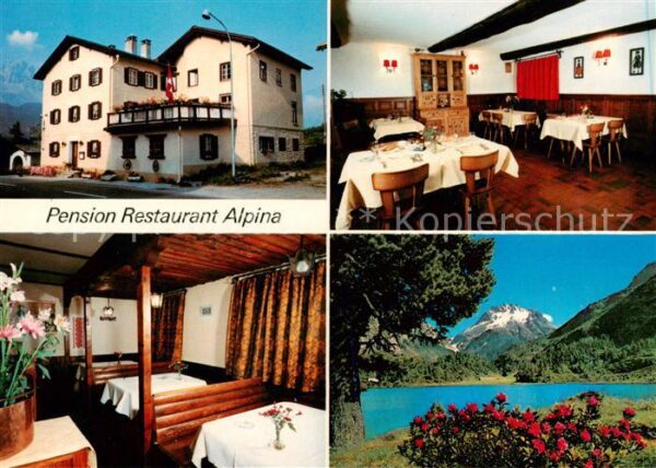 Maloja GR Pension Restaurant Alpina Gasträume See