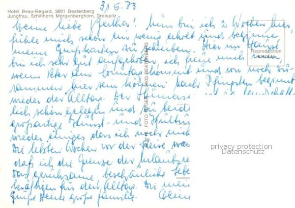 Beatenberg Thunersee BE Hotel Beau Regard mit Jungfrau Schiltho – Bild 2