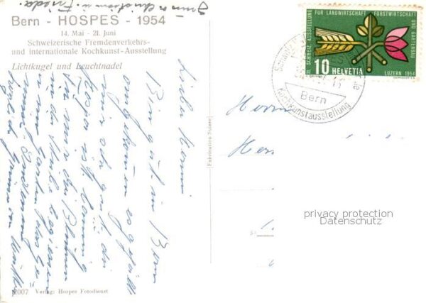 Bern BE Hospes 1954 Schweizer Fremdenverkehrs u – Bild 2