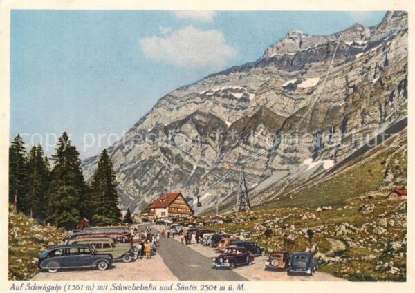 Schwaegalp AR mit Schwebebahn und Säntis