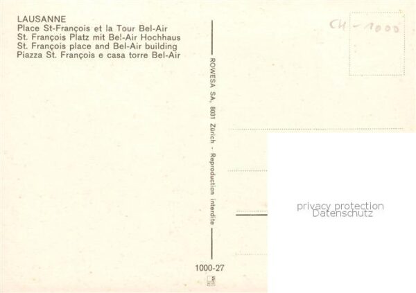 Lausanne VD Place St Francois et la Tour Bel-Air – Bild 2