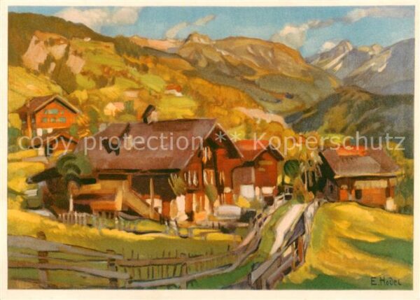 Schweiz Region Pro Juventute Herbstlandschaft Künstler