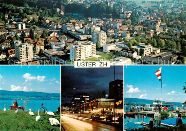 Uster ZH Fliegeraufnahme mit Greifensee Bootsanl