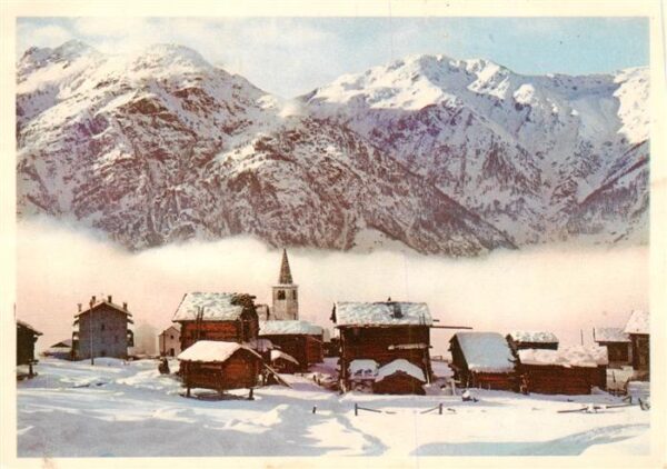 Graechen VS In den Hofen Winterpanorama Alpen