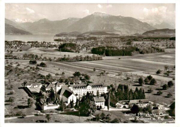 Cham  ZG Institut Heiligkreuz mit Zugersee und R