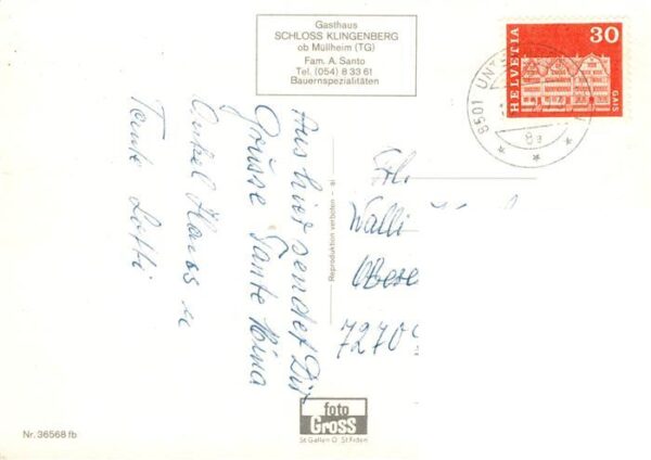 Muellheim Steckborn TG Gasthaus Schloss Klingenberg Gasträume – Bild 2