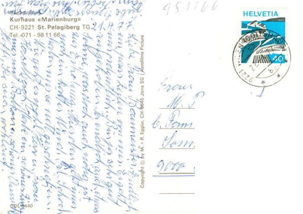 St Pelagiberg TG Kurhaus Marienburg Fliegeraufnahme mit – Bild 2