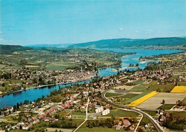 Wagenhausen TG Fliegeraufnahme mit Stein am Rhein und