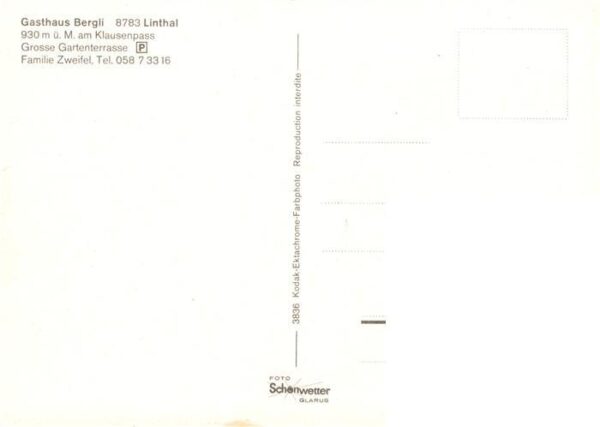 Linthal  GL Gasthaus Bergli – Bild 2