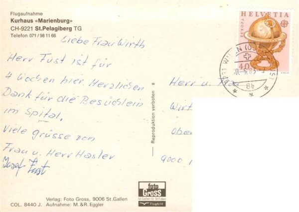 St Pelagiberg TG Kurhaus Marienburg Fliegeraufnahme mit – Bild 2