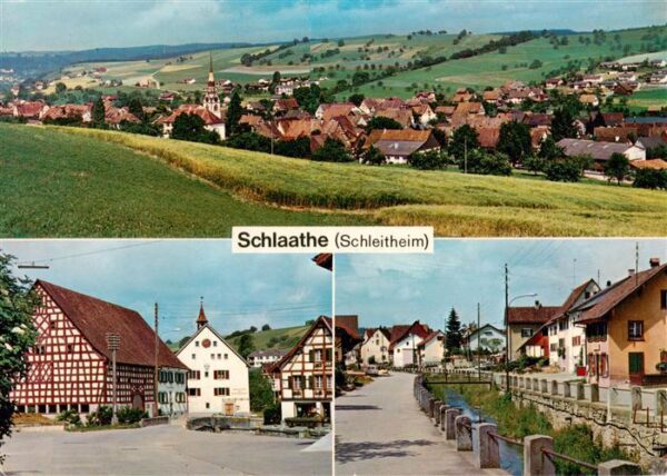 Schlaathe Schleitheim SH Panorama Fachwerkhäuser Ortspartie