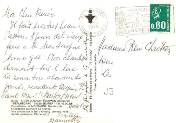 Sevrier 74 Haute-Savoie Hotel Restaurant Beauregard – Bild 2