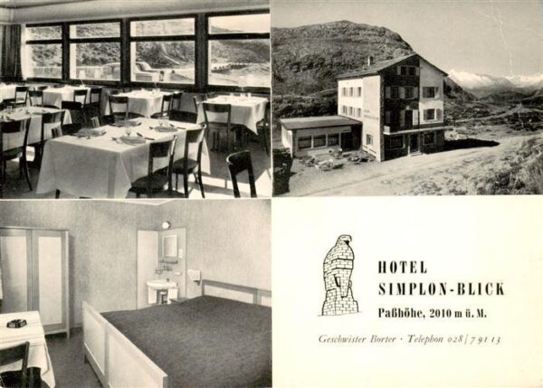 Simplon 2500m VS Hotel Simplon Blick Passhöhe Gastraum Z