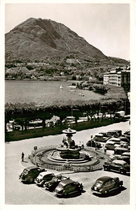 Lugano Lago di Lugano TI Fontana Bossi e San Salvatore