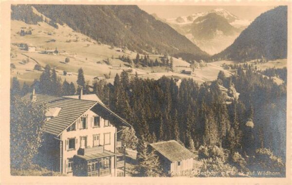 Muerren BE Pension Oldenhorn mit Blick auf Wildhor