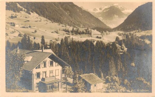 Muerren BE Pension Oldenhorn mit Blick auf Wildhor