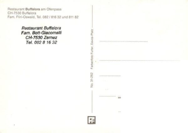 Buffalora Ofenpass GR Restaurant Buffalora am Ofenpass Gebirg – Bild 2