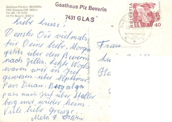 Glaspass Tschappina Piz Beverin Berggasthof Pension Beverin – Bild 2