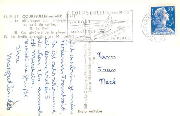 Courseulles-sur-Mer 14 Calvados La pittoresque cour champetro du cafe d – Bild 2