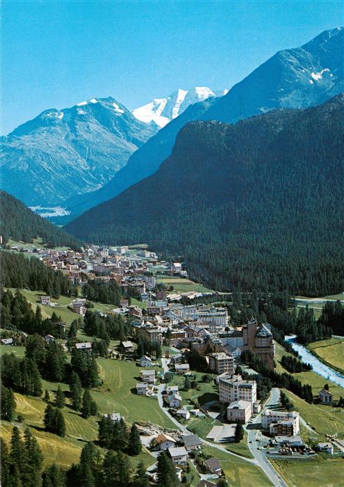 Pontresina Fliegeraufnahme mit Piz Palü