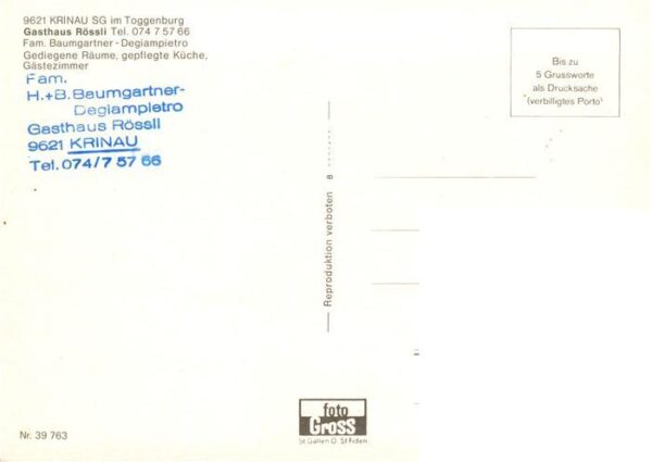 Krinau Toggenburg SG Gasthaus Rössli – Bild 2