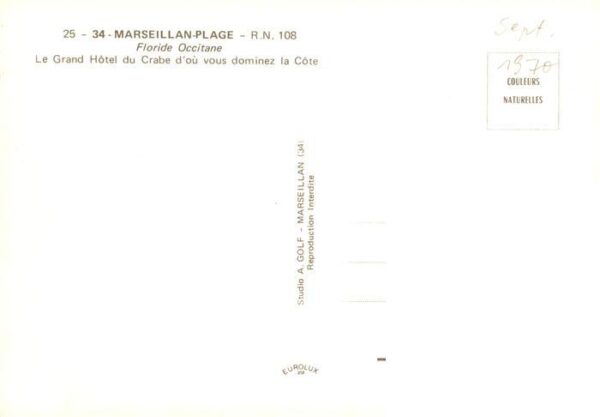 Marseillan-Plage 34 Herault Le GrandHotel du Crabe d’ouvous dominez – Bild 2