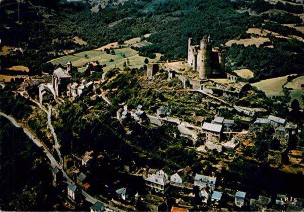 Najac 12 Aveyron Le chateau fort du XIIIe siecle Vue aer