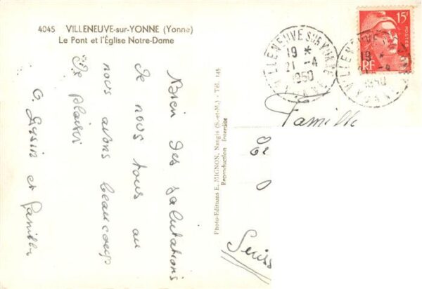Villeneuve-sur-Yonne Le Pont et l Eglise Notre Dame – Bild 2
