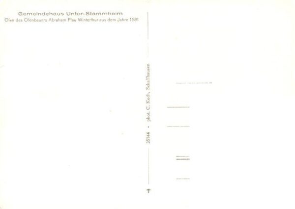 Unter-Stammheim Unterstammheim ZH Ofen des Ofenbauers Abraham Pfau im Gem – Bild 2