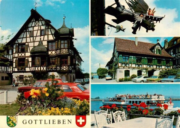 Gottlieben Hotel Fachwerkhaus Wirtshausschild Fähr