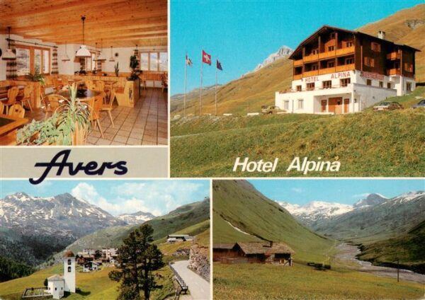 Avers-Juf GR Hotel Alpina Gastraum Panorama