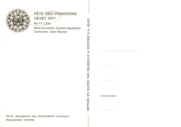 Vevey VD Fete des Vignerons Vevey 1977 Mise en s – Bild 2