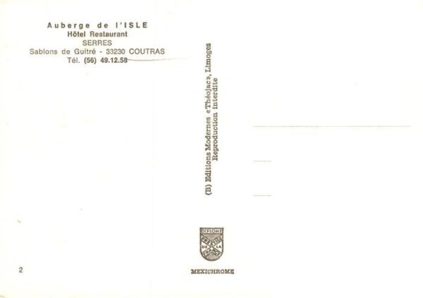 Coutras 33 Gironde Auberge de l’Isle Hotel Restaurant Serr – Bild 2