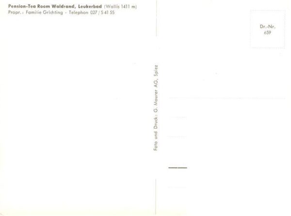Leukerbad Loueche-les-Bains VS Pension Tea Room Waldrand Gaststube Pan – Bild 2