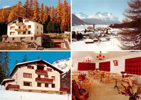Bever Maloja GR Ferienhaus Soland Gastraum Panorama