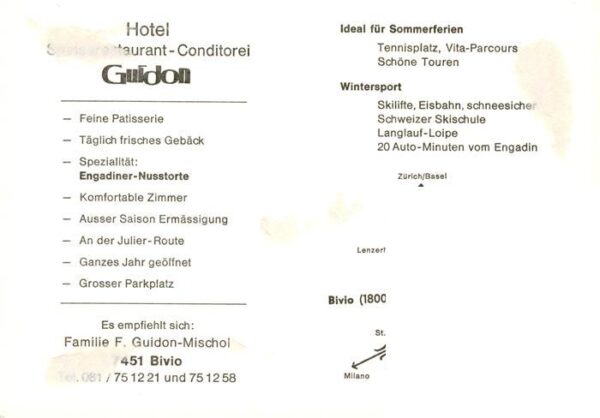 Bivio Hotel Guidon Gastraum Zimmer Panorama – Bild 2