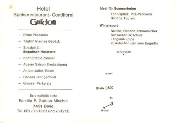 Bivio Hotel Guidon Gastraum Zimmer Panorama – Bild 2