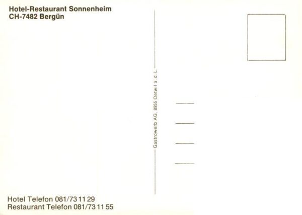 Berguen Bravuogn GR Hotel Restaurant Sonnenheim – Bild 2